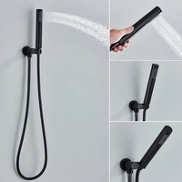 Sistem Pancuran Hujan Matte Black 10 inci dengan Semprotan Genggam, Kit Pancuran Tekanan Tinggi dengan Katup & Trim, OEM untuk Grosir & Proyek