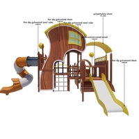 Structure de jeu commerciale avec toboggan combiné et toboggan spiralé en acier galvanisé à chaud pour parcs à thème et sites communautaires