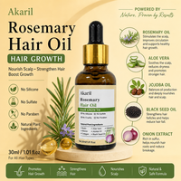 Akaril Minyak Rambut Rosemary Pertumbuhan Rambut Biotin Bawang Hitam Kolagen Penguat Folikel Merevitalisasi Lebih Tebal Lebih Lebat 30ml