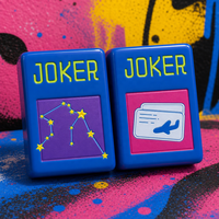 Tuiles de Mahjong Américain 160 pièces en Acrylique Gravé Thème Star-Hugger, Motifs Peints en Bleu, Tuiles de Mahjong Authentiques et Autorisées