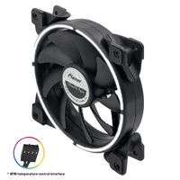 Xiao Yue S120 cercle de lumière LED double face grand ventilateur souple à flux d'air pour boîtier d'ordinateur 3PIN + connexion série de ports D 4PIN