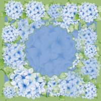 Tapis de mahjong personnalisé en néoprène OEM, imprimé aquarelle hortensia bleu, tapis de table de mahjong antidérapant et imperméable, vente en gros