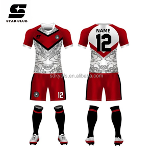 Fábrica Atacado De Alta Qualidade Custom Designed Soccer Jersey Set Personalizado Futebol Suit Nova Sublimação Técnica Tricô - Product Image 2