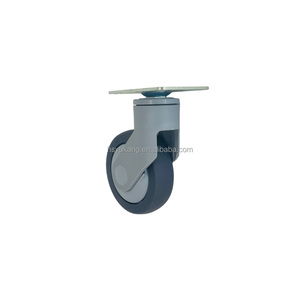 Hot Selling 4 Inch TPR Medical Threaded Stem Caster <strong>Wheels</strong> Noiseless Nursing Bed Casters <strong>Nylon</strong> Bracket Brake Medical Caster Hot - Product Image 4