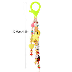 Kit de fabrication de porte-clés en acrylique <span class=keywords><strong>lettre</strong></span> LOVE <span class=keywords><strong>Cube</strong></span> pour sacs sac à main <span class=keywords><strong>perle</strong></span> étoile visage souriant - Product Image 4