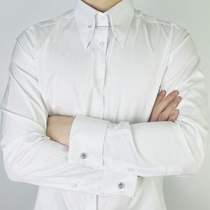 <span class=keywords><strong>Camicia</strong></span> Classica da Uomo Stile Retrò con Collo a Punta Lunga, Maniche alla Francese, 100% Cotone, Colletto con Bottoni, Tessuto Popeline, Primavera, Senza Stiratura - Product Image 2