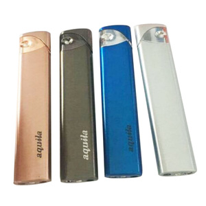 Wholesale Metal Straight Flash Lighter Windproof Refillable Butane Fuel <b>Gas</b> Lighter For Giveaways - Product Image 4