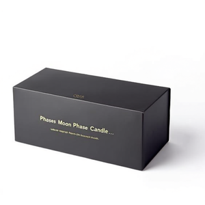 Phases Moon Phase Candle Set <b>Black</b> Gold Embossed Magnetic <b>Box</b> Recyclable - Product Image 2