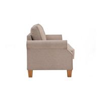 Sofá de 3 Plazas Nuhoom, Resistente y Espacioso, en Tela Beige con Forro de Lona, Diseño Clásico Moderno, Brazos Enrollados al Estilo Inglés, Respaldo Acolchado, para Sala de Estar