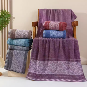 Juego de Toallas de Baño Turkua, Colores Mezclados, Jacquard Geométrico, Algodón Turco, Toallas Rectangulares para Adultos - Product Image 3