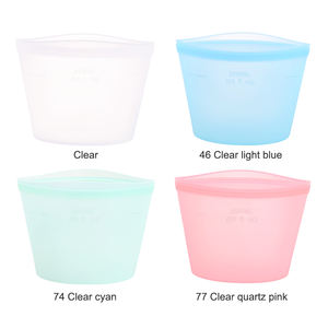 Bolsas de almacenamiento de silicona de grado alimenticio de fácil sellado multicolor Bolsas de comida de silicona reutilizables sin BPA a prueba de fugas para viajes - Product Image 4