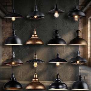 Adjustable Height Black LED Metal Pendant <b>Light</b> Industrial <b>Ceiling</b> Lamp Adjustable Distance Hanging for Home <b>Office</b> Dining Area - Product Image 4