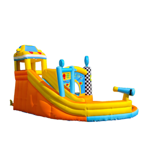 Château <span class=keywords><strong>gonflable</strong></span> en tissu PVC <span class=keywords><strong>avec</strong></span> <span class=keywords><strong>toboggan</strong></span> aquatique pour fêtes - Jouet de parc aquatique amusant, installation facile - Product Image 2