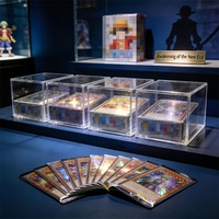 Boîte de présentation en acrylique à surface polie personnalisée, rangement portable de table pour collection de cartes de jeu
