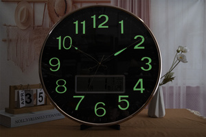 <span class=keywords><strong>Reloj</strong></span> luminoso Hora Fecha Día de la semana Calendario <span class=keywords><strong>lunar</strong></span> <span class=keywords><strong>Reloj</strong></span> de pared multifuncional - Product Image 4