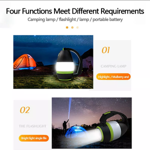 Linterna LED 3 en 1 de Alta Potencia para Camping y Emergencias al Aire Libre, Recargable por USB - Product Image 2
