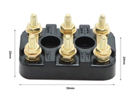 Bornier à vis automobile M6, 2 pôles, 24V, contact en laiton, 150A, barre de connexion 50*32 TB06212, tige en fer pour moteur