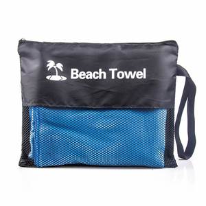 Custom Microfiber Towel <b>Bag</b>- Black Mesh Zippered Pouch with Wrist Strap - Transparent Section, Ideal for Gifts - Product Image 2