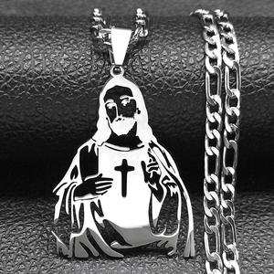 Религиозный католический христианский крест Иисус кулон ожерелье из нержавеющей стали ожерелье для мужчин и женщин - Product Image 6