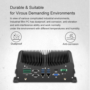 Terminal de servidor de borde industrial resistente I7 1370P Barebone sin ventilador con 2 LAN RS485 GPIO 4G SIM LTE VR AR portátil 1 año de garantía - Product Image 4