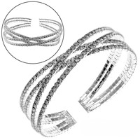 Nouveau bracelet ouvert à griffes en diamant - Accessoire féminin haut de gamme, de mode de niche avec motif croix - Bracelet de mariée