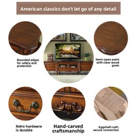 Meuble TV et table basse en bois massif de style rétro américain et européen, combinaison de rangement pour salon, petite maison, villa