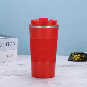 Vente en gros de gobelets isothermes en acier inoxydable de 380 ml et 510 ml avec manchons en silicone anti-fuite, tasses à café, couvercles pour tasses à café - Product Image 2