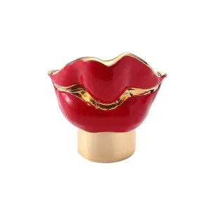 Tappo di profumo in lega di zinco oro rosso bacio a forma di labbro di alta qualità per bottiglia di profumo di vetro