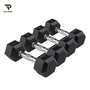 Pilot Sports Rubber Coated Hex Dumbbells Wholesale Professional Gym Equipment Fitness Dumbbell - Product Image 4