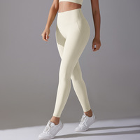 Leggings de yoga taille haute en nylon et spandex, design populaire, sans coutures, antibactériens, longueur cheville, respirants pour la gym, l'entraînement et le quotidien