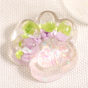 High Quality TPR Glitter Maltose Pinch Cat Paw Fruit Shape Hand Exercise <b>Squeeze</b> Stress Relieve Squishy Toys for Kids Adults - Product Image 5