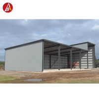 Nave Agrícola de Estructura de Acero, Almacén Abierto para Alimento de Ganado, Diseño Moderno Prefabricado