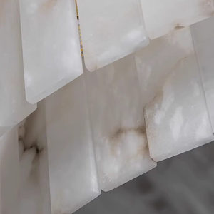 Lustre nordique salon salle à manger lampe suspendue rectangulaire design moderne lustre de luxe en albâtre espagnol - Product Image 4