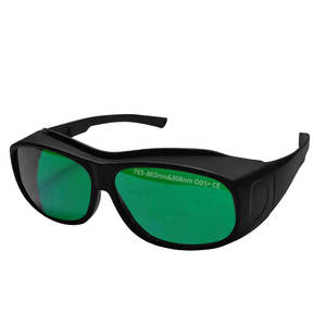 Lunettes de sécurité laser, monture noire, lentille de 2 mm, transmission de 20 %, protection UV, bleue, verte, infrarouge, pour les rayonnements lumineux - Product Image 5