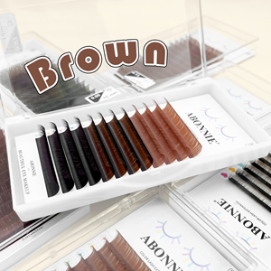 Abonnie 0.05 0.07毫米单丝睫毛延伸棕色睫毛延伸混合柔软睫毛延伸 - Product Image 2