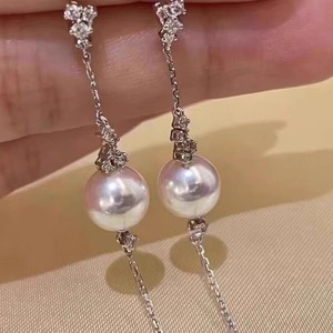 22409 Accesorios de Perlas DIY, Bandeja Vacía para Pendientes de Plata S925, Joyería de Plata de Moda, Pendientes con Cuentas Redondas de 8-11 mm - Product Image 2