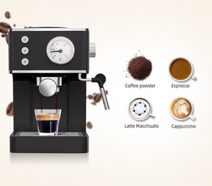 Semi <b>Automatic</b> Household 20 Bar High Espresso <b>Coffee</b> <b>Machine</b> Milk Frother Cappuccino Cafe With Temperature Meter Automated Coffe - Product Image 2