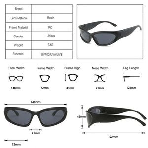 Gafas de Sol Deportivas con Lentes de Espejo Coloridas para Hombre y Mujer, con Logotipo Personalizado, Protección UV400, Estilo Y2K Punk, Gran Venta - Product Image 5