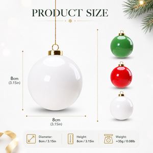 Boule de Noël Festive en Porcelaine Fine, Décoration Suspendue en Céramique, Ornements pour Arbre de Noël - Product Image 3