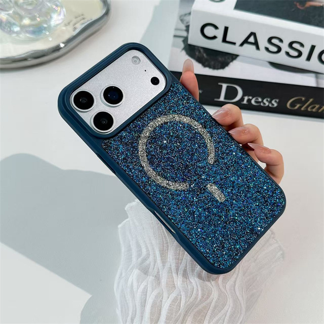 Case for Apple iPhone 18 Pro Max/17 Air/16 Plus Diamond Shiny Magnetic Wireless Charging Anti-Drop Shockproof Fashion Phone Case