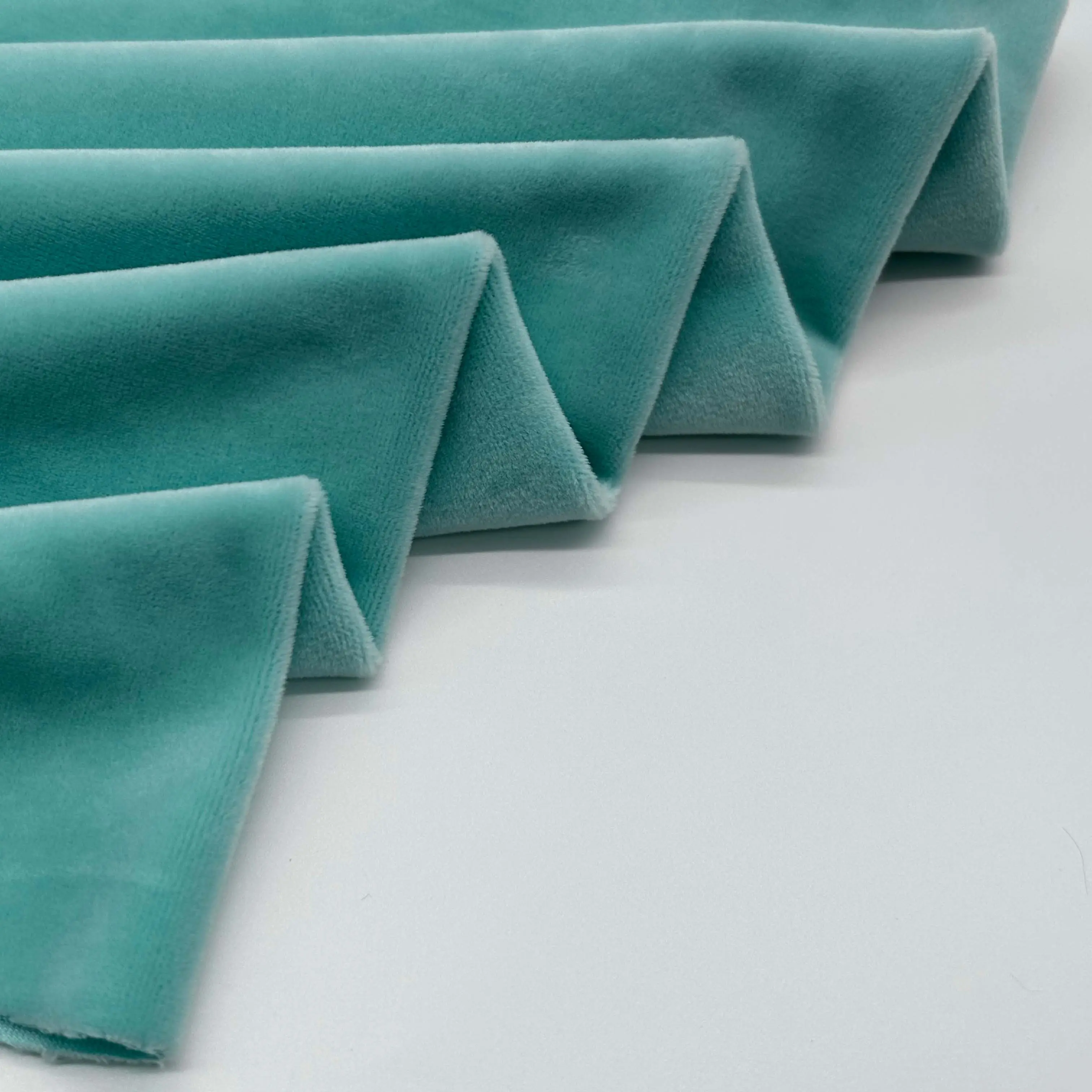 Alta qualidade Custom 80 poliéster 20 elastano seda veludo Plush tecido azul para cobertores