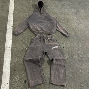 Conjunto de Sudadera con Capucha y Pantalones Deportivos Holgados de Pierna Recta con Costuras en Contraste Personalizables, Fabricante de Chándales de Felpa Técnica - Product Image 2