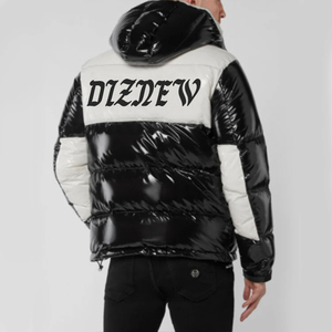 IZNooooooooded eaveavy esesigner Uff added añadido Coat em OGO versiversized own en's propio ubble inter lack en hiny FFER uffer acket - Product Image 3