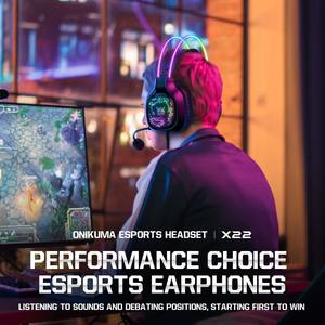 <span class=keywords><strong>Cuffie</strong></span> da <span class=keywords><strong>Gaming</strong></span> Onikuma X22 RGB <span class=keywords><strong>Cablate</strong></span> con Microfono Omnidirezionale HD Over-Ear per Giocatori - Product Image 2