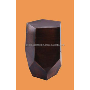 Metal Sheet Accent Coffee <b>Table</b> With <b>Black</b> Powder Coating Finishing Round Shape Plain Design Wooden Top For <b>Living</b> <b>Room</b> - Product Image 2