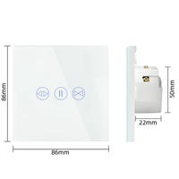 Interruptor Inteligente para Cortinas con Panel de Vidrio Templado Táctil, Control por Aplicación WiFi, Estándar Europeo, Automatización del Hogar
