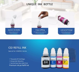Encre de recharge <span class=keywords><strong>Trendvision</strong></span> Factory pour imprimantes GI190 790 890 990 pour G1000/G1400/G2000/G2400/G3000/G3800 135ML BK/70ML CMY - Product Image 5