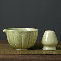 Bol à Matcha Portable, Ensemble de Fouettage du Thé de la Dynastie Song, Bol à Thé en Céramique et Fouet à Matcha (Chasen), Logo Personnalisé Disponible