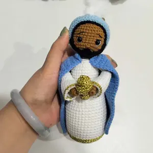 Figura de Belquior, Baltazar y <span class=keywords><strong>Gaspar</strong></span> de la Natividad, Hecha a Mano con Ganchillo de Algodón, Decoración Navideña para el Hogar, Habitación Infantil, Regalos - Product Image 3