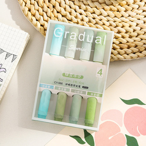 Gradient porte-stylo <span class=keywords><strong>feutre</strong></span> pointe oblique surligneur stylo marqueur de protection des yeux croisé journal fluorescence stylo ensemble - Product Image 4